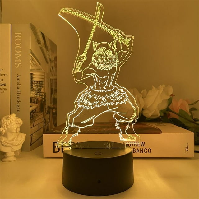 Luz nocturna LED 3D Demon Slayers Hashibiras Inosukes Kids