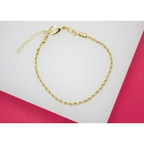 18K Gold Filled 2mm Rope Chain Bracelet (I28)