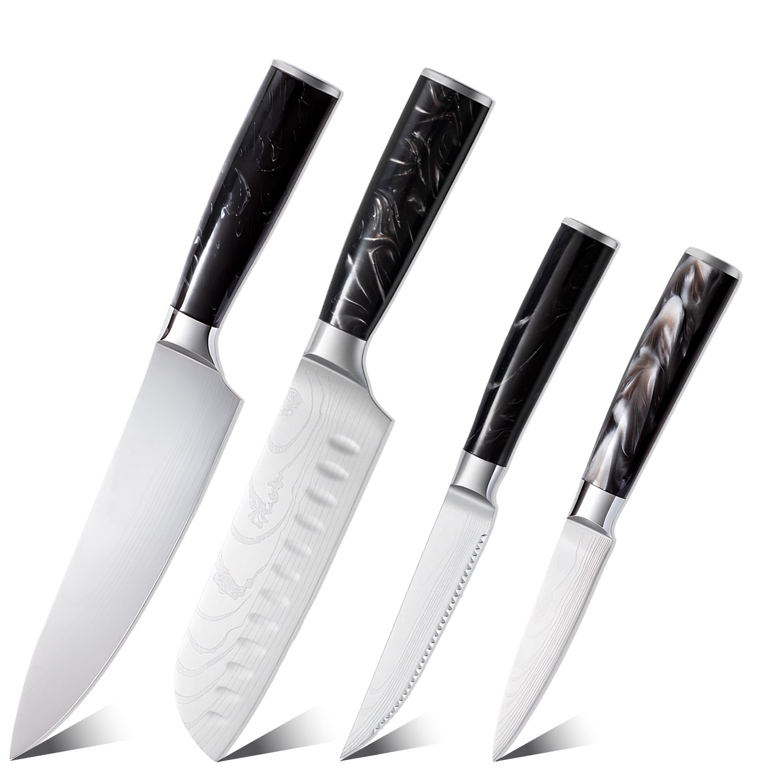 Pechvin Premium 4-Piece Kitchen Knife Set, High-Carbon Stainless Steel, Ultra Sharp, Ergonomic Handle, Rust-Resistant