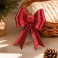 thumbnail image 5 of Red Sequin Christmas Bow, Large Metallic Glitter Decoration in 4 Sizes for Wreath, Tree, Garland, Door, Gift Box and Holiday Decor, 5 of 6