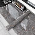 thumbnail image 1 of 1 Roll Marble Foil Fire Oil-Proof Contact Paper, Self Adhesive, Removable, Waterproof, Wallpaper For Kitchen Bathroom Decor, 1 of 4