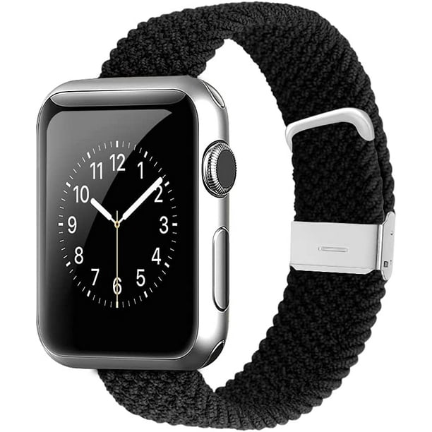 Adjustable Apple Watch Band Extra Length Nylon Braided 38mm 40mm, Stretchable Elastic Wristband