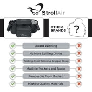 StrollAir - Universal Organizer for Single Strollers - Compatible with CosmoS, SOLO, Nuna, Baby Jogger, Bumbleride, Uppababy, Bugaboo - Black (Black)