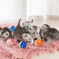 thumbnail image 2 of HLONK 10 Pieces Pet Cat Kitten Play Balls with Jingle Bell Pounce Chase Rattle Toy Random Color, 2 of 8