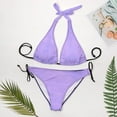 thumbnail image 4 of SKQIT Women's Swimsuits Gradient Color Triangle String Thong Bikini Set Sexy High Cut Swimwear Bathing Suit, 4 of 7
