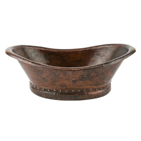 0.75 Bath Sink - Premier Copper Products VBT20DB Bath Tub Vessel Hammered Copper Sink