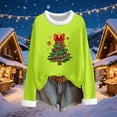thumbnail image 5 of asdoklhq Christmas Sweatshirts for Women Christmas Fashionable Loose Casual Long Sleeved Round Neck Christmas Printed Top Green M, 5 of 6