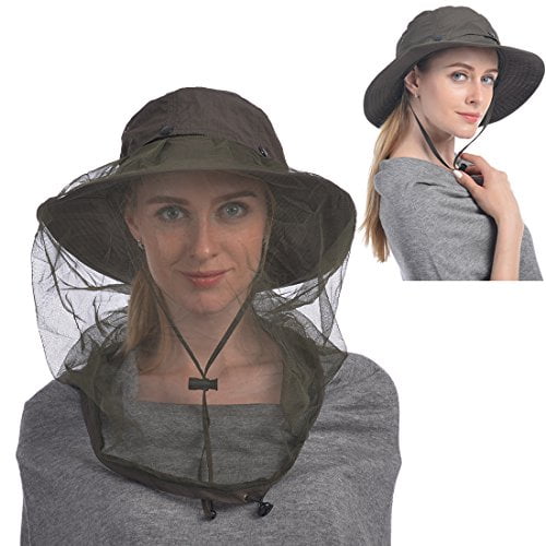 Men Women Outdoor Safari Hat Net Mesh Protection from Insect Bee Mosquito Gnats ❤Ywoow❤ Women Cap 
