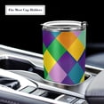 thumbnail image 5 of SKYSONIC Purple and Green Lattice Pattern 20 oz Stainless Steel Insulated Mug, Double Vacuum Insulated Travel Mug with Lid and Straw, 5 of 7