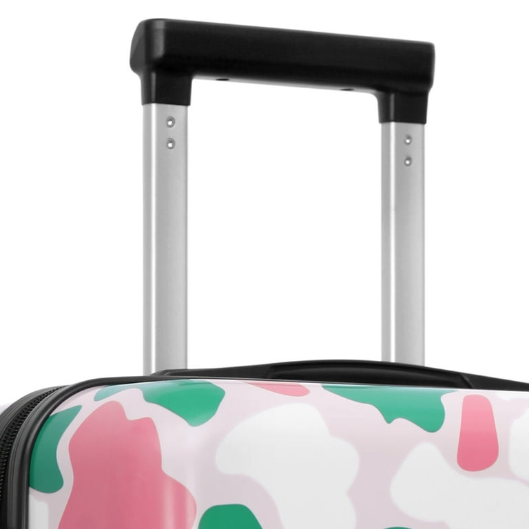 Pink and green luggage sale
