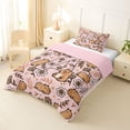 thumbnail image 2 of Manfei Kawaii Capybara Twin Comforter Sets,Pretty Letter A Bedding Set,Pink,Pink Reversible,2 Pieces,1 Comforter and 1 Pillowcase, 2 of 7
