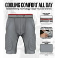 thumbnail image 2 of Exxact Sports Elite 5-Pad Adult Football Girdle for Men - Padded Compression Shorts, Mens Girdle Football with Cup Pocket (AS, Gray), 2 of 7