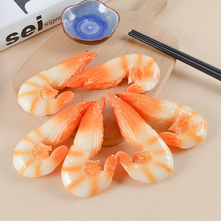 2pcs Food Model Artificial Shrimp Decoration Photo Prop Realistic Shrimp  Decorations 