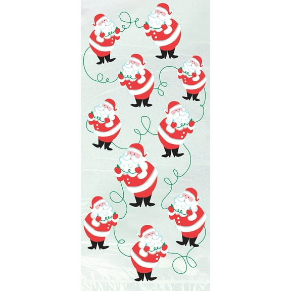 Twinkle Santa Christmas Cellophane Bags, 20ct