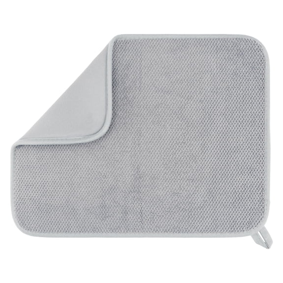 Dish Drying Mat, Absorbent Microfiber Stone Drying Mat for Kitchen Counter, Sink Mat for Dishes, Utensils, Pots Gray 15.7*11.8 inch