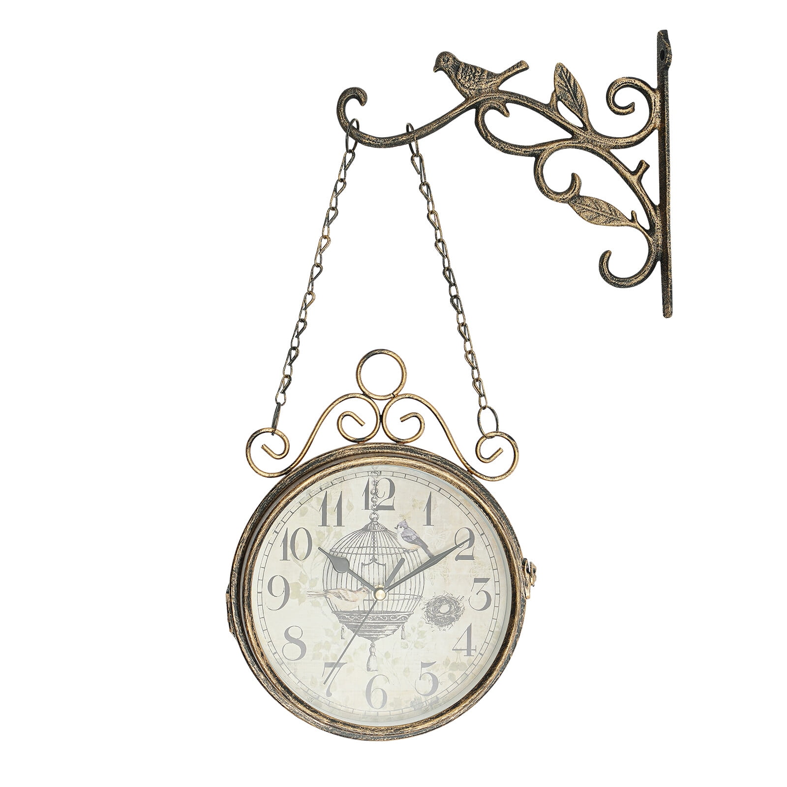 Double-Sided Vintage Wall Clock for Home & Commercial Spaces
