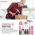thumbnail image 5 of 58pc Pink 8V USB Electric Power Cordless Drill Driver and Womens Ladies Home  Tool Kit Set, 5 of 6