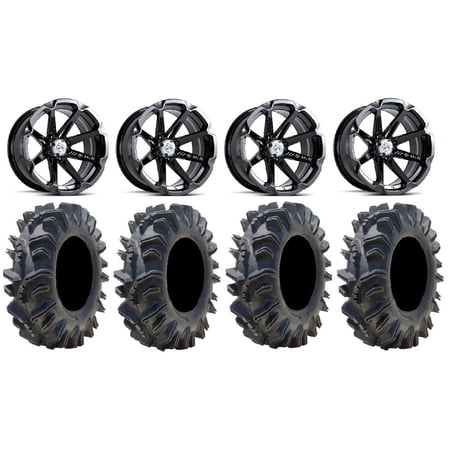 MSA Black Diesel 15 UTV Wheels 34 Terminator Tires Kawasaki Teryx Mule
