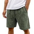 thumbnail image 4 of PIMSSY Men Shorts Fashion Washed Distressed Loose Fit Drawstring Shorts Summer Casual Cropped Shorts Solid Color Outdoor Male Leisure Bottoms, 4 of 4