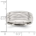 thumbnail image 5 of Sterling Silver Ss 7mm Polished Fancy Band Size 7.5 Made In United States qwb132-7.5, 5 of 5
