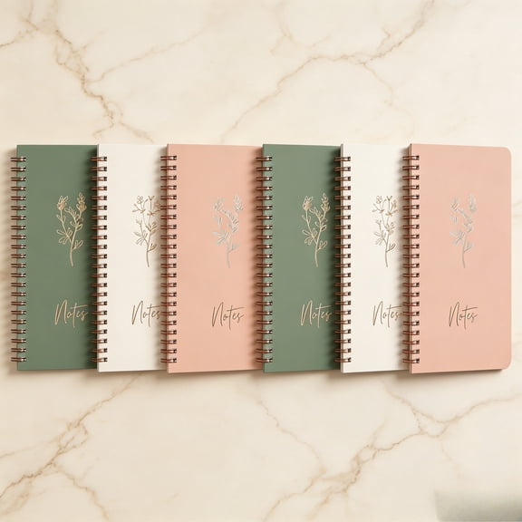 zrova Aesthetic Spiral Notebook, A5 College Ruled Journal Notebook with Lined Pages, 100 Pages 50 Sheets, Solid Color Cute Notebook for Women, School Office Work & Daily Journaling Supplies