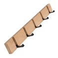 thumbnail image 3 of Perchero de madera blanco con gancho para armario, perchero de pared, toallero Naturaleza 5 ganchos, 3 of 9