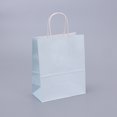 thumbnail image 3 of Bolsas de regalo de papel Kraft con asas, 10/20/30/50 unidades, para compras, manualidades, color marrón y blanco, para fiestas, suministros navideños, 3 of 5