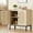 Beige, variant on Sideboard Buffet Cabinet, Wooden Storage Cabinet with Natural Rattan Doors, Double-layer Boho Accent Sideboard with Metal Feet for Hallway, Living Room, Beige