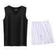 thumbnail image 1 of Conjunto Deportivo de los Hombres, Moda Casual de Color Sólido Cuello en V sin Mangas de Elasticidad Superior para el Desgaste Al Aire Libre, Traje Atlético de Humedad, 1 of 4