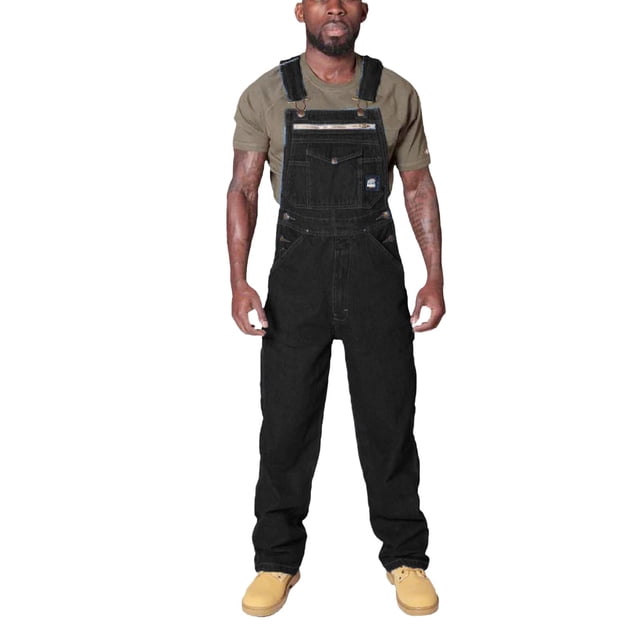 Men's Jeans Mens Back Strap Denim Rompers Denim Cargo Pants Rompers European and American Jeans Pantalon Homme Jeans Black M