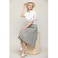 thumbnail image 5 of Made by Johnny Women's High Elastic Waist Pleated Mid A-Line Swing Skirt S WHITE_BLACK, 5 of 6