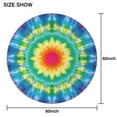 thumbnail image 6 of Colorful Tie Dye Blossom Pattern Round Tablecloth 60"x60",Wrinkle Wipeable Table Cloth for Kitchen Dining Room Picnic Patio Party, 6 of 6