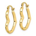 thumbnail image 2 of 10K Hollow Heart Shape Hollow Hoop Earrings in 10k Yellow Gold, 2 of 3
