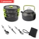 thumbnail image 4 of Kit de utensilios de cocina para acampar Hervidor de agua para cocinar al aire libre Cuchara de olla antiadherente Vajilla de mochilero portátil antiescala Verde 7PCS / Set Speravity OD003501-03B, 4 of 6