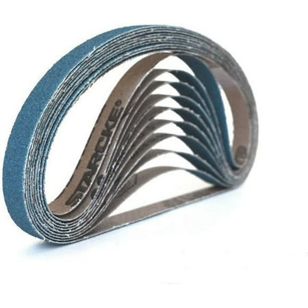 

1/2 Inch X 18 Inch Zirconia Cloth Sanding Air File Belts (24 Pack 80 Grit)