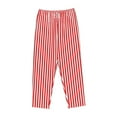 thumbnail image 6 of Uemuo Red And White Stripes Pattern Women's Wide Leg Palazzo Lounge Pants with Pockets Light Weight Loose Comfy Casual Pajama Pants-Large, 6 of 9