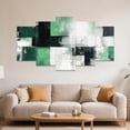 thumbnail image 4 of ZHONGYUTONG Abstract Wall Art 5 Piece Canvas Prints Black White and Gray Green Wall Decor Modern Living Room Bedroom Office Home Decor Framed (8x14inx2pcs 8x18inx2pcs 8x22inx1pcs), 4 of 5