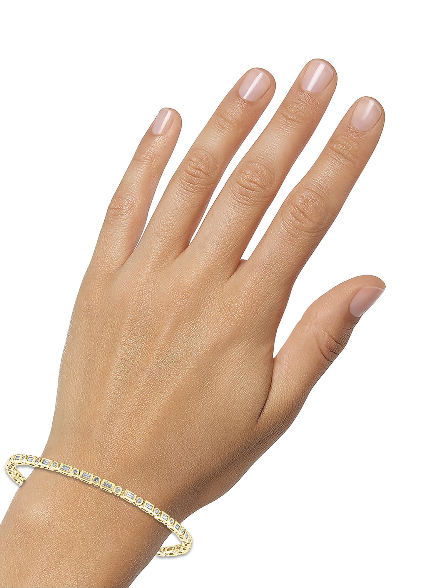 Brilliance Fine Jewelry 1 Carat Lab Grown Diamond Women Tennis Bracelet in 14KT Gold Plated Silver