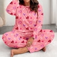 thumbnail image 5 of Women's Long Sleeve Long Pants Pajama Set - Outdoor Wear Suitable Loungewear - Light Pink Size XXXL, 5 of 6
