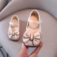 thumbnail image 4 of KPOPLK Girls Dress Shoes Glitter Princess Shoe Flower Mary Jane Low Heels Party Wedding Prom Footwear for Toddler Kids Size 9.5,Beige, 4 of 4