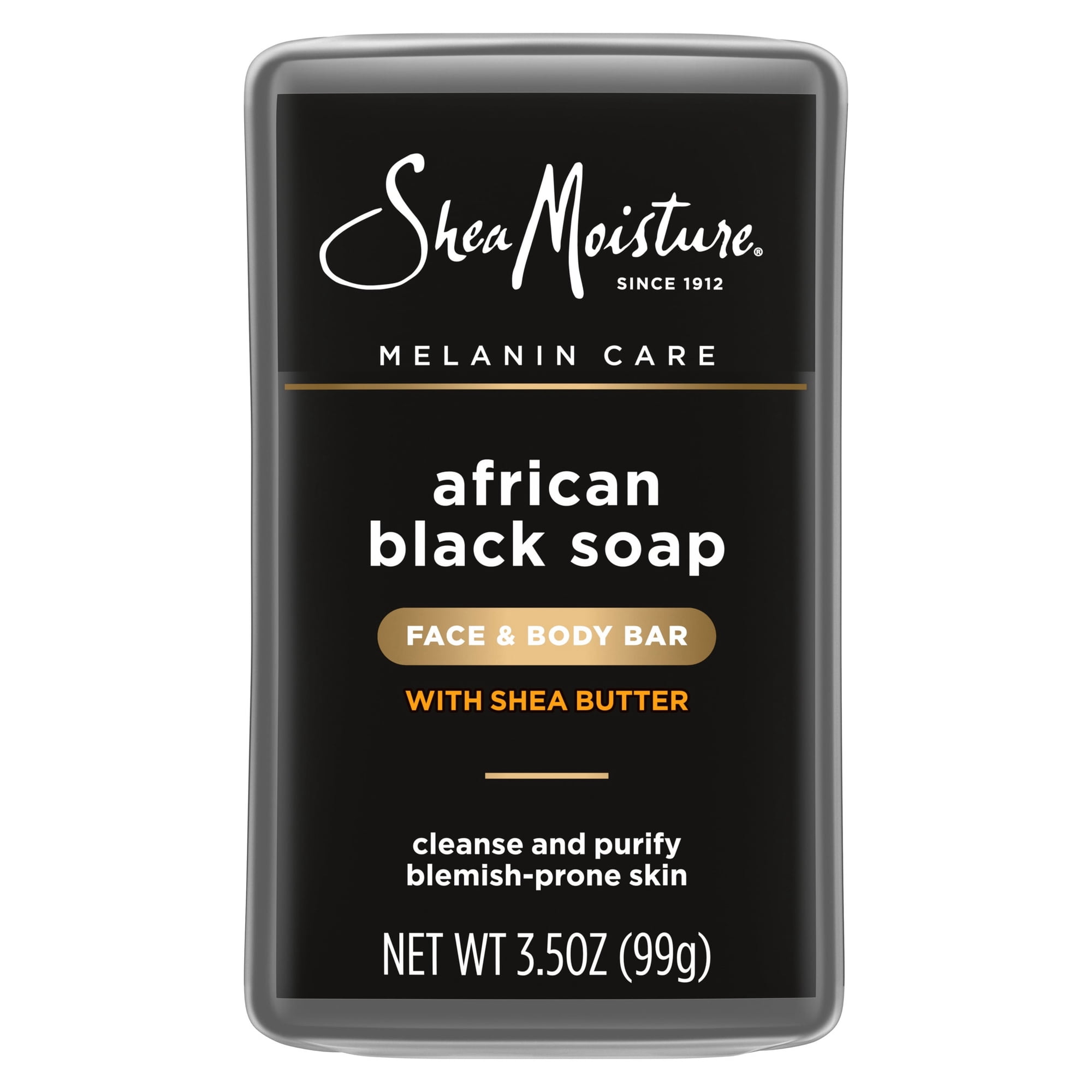 SheaMoisture Bar Soap For Face And Body For Oily, Blemish-Prone Skin African Black Soap Paraben Free ,3.5 oz