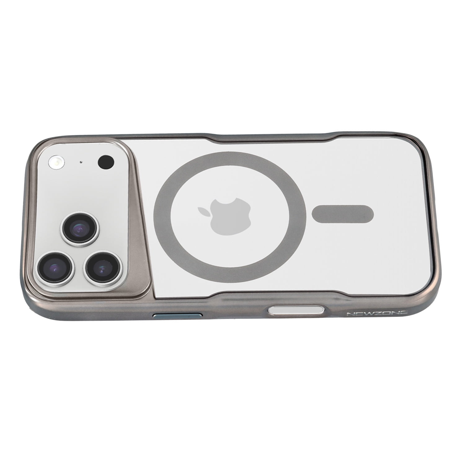Transparent Magnetic Armor Case for iPhone 17 Pro Max - Titanium