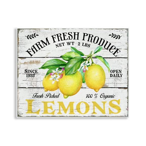 Stupell Industries Farm Fresh Produce Lemons Food & Beverage Painting Unframed Art Print Wall Art, 14 x 11