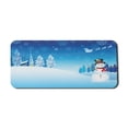 thumbnail image 1 of Christmas Computer Mouse Pad, Snowman on the Christmas Eve Santa's Sleigh in the Starry Sky Fantasy Artwork, Rectangle Non-Slip Rubber Mousepad X-Large, 35" x 15", Blue White, by Ambesonne, 1 of 2
