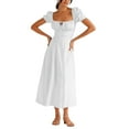 thumbnail image 1 of Vestido ajustado de color liso con abertura al estilo francés para mujer - Sin mangas, sin espalda, ajustado, poliéster spandex muy elástico, tallas S-XXL, largo midi, 1 of 4