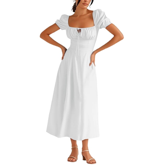 Vestido ajustado de color liso con abertura al estilo francés para mujer - Sin mangas, sin espalda, ajustado, poliéster spandex muy elástico, tallas S-XXL, largo midi