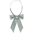 thumbnail image 1 of INSPIRE CHIC Women's Bow Ties Solid Color Western Ribbon Pre-Tied Bowties Silver One Size, 1 of 6