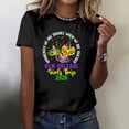 thumbnail image 2 of Yhmxh T-shirts pour Femmes T-Shirt Imprimé Mardi Gras Décontracté à Manches Courtes T-Shirt à Manches Courtes à Col Rond Haut T-Shirt Hauts d'Été pour Femmes T-shirts d'Été à Manches Courtes sous-Vêtements T-shirts pour Femmes, 2 of 6