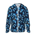 thumbnail image 1 of Fotbe Blue Butterfly Chaqueta con Protección Solar UPF 50+ para Hombre y Mujer, Camisa con Capucha y Bolsillos-X-Large, 1 of 7