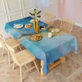 thumbnail image 3 of Blue Gold Wave Marble Pattern Rectangle Tablecloth 60"x120",Waterproof Polyester Rectangle Table Cloth, Wipeable Spillproof Polyester Tablecloth for Dining, Camping, Indoor and Outdoor, 3 of 6